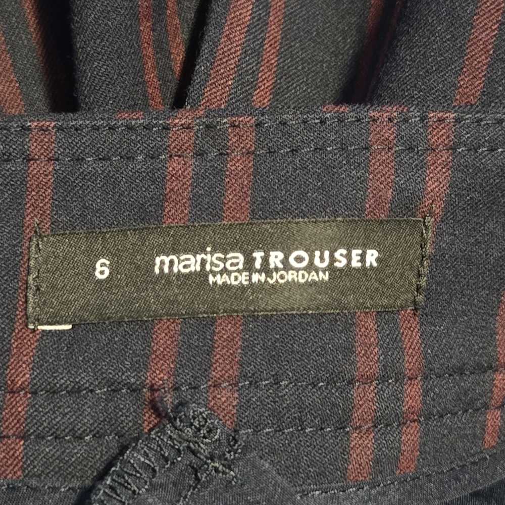 LOFT Womens Navy Blue Striped Marisa Trouser Pants Size 6 - Picture 8 of 12